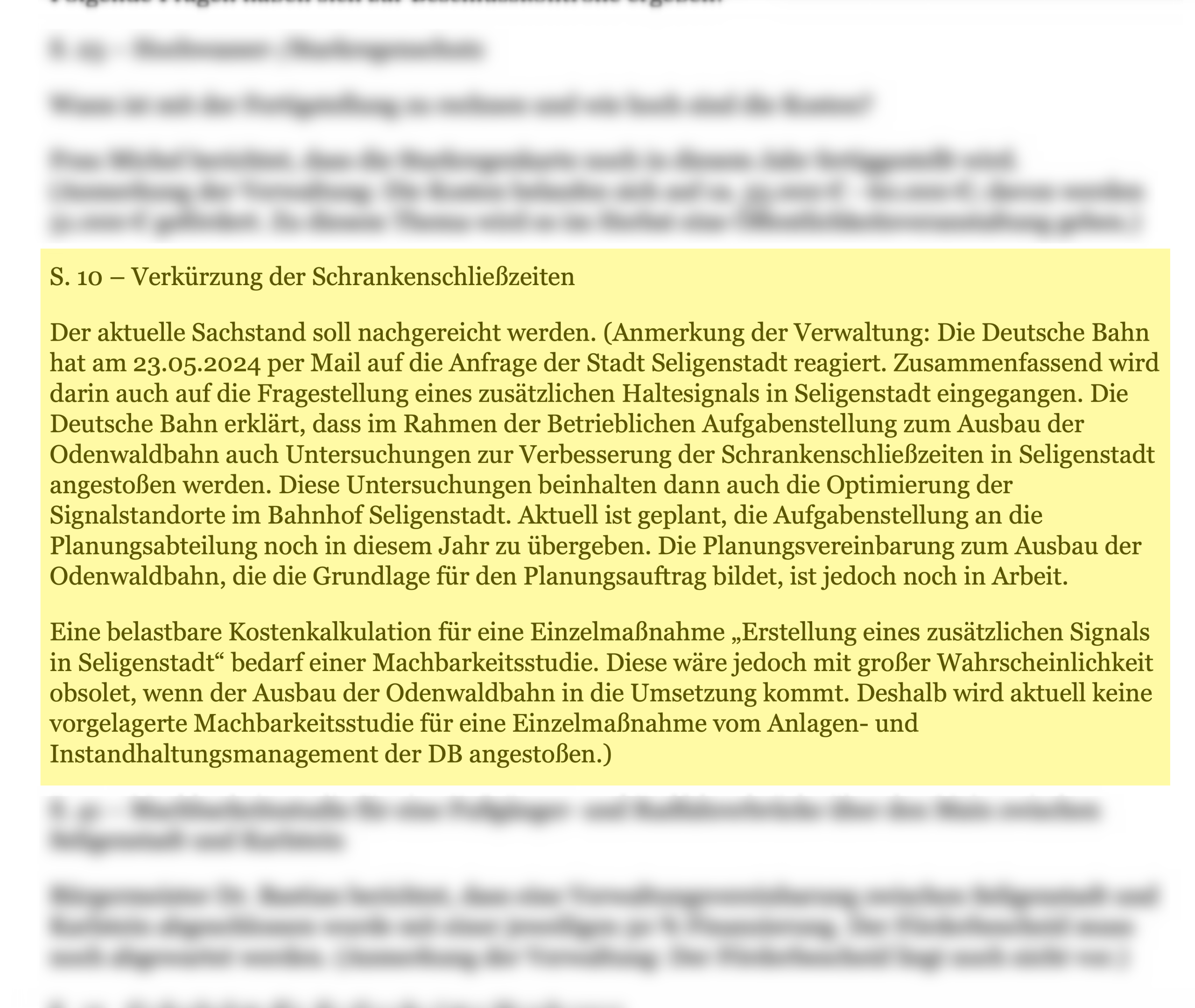 1134/21-2026 Bericht über die Ausführung von Beschlüssen der Stadtverordnetenversammlung Stand 31.03.2024